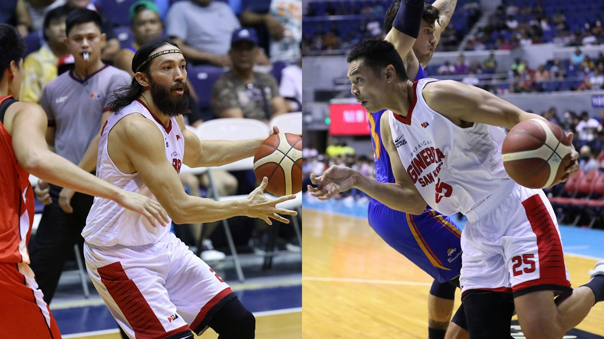 Ginebra stars Japeth Aguilar, Jared Dillinger strut with daddy moves off the hardwood